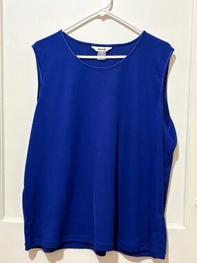 Alia Ribbed Sleeveless Tank Top - Royal Blue